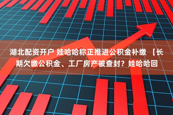 湖北配资开户 娃哈哈称正推进公积金补缴 【长期欠缴公积金、工厂房产被查封?娃哈哈回